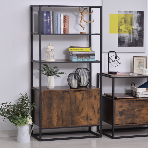 17 Stories Storage Cabinet With 3 Open Shelves, Tall Organizer